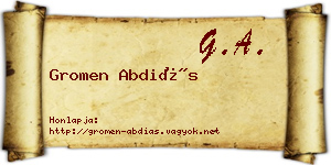 Gromen Abdiás névjegykártya
